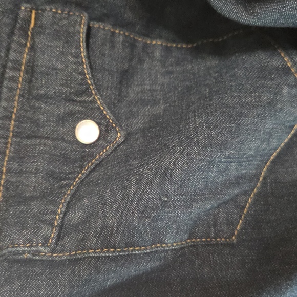 Levi's Indigo Long Sleeve Pearl Snap Western Denim Shirt Size XXL - Picture 7 of 9